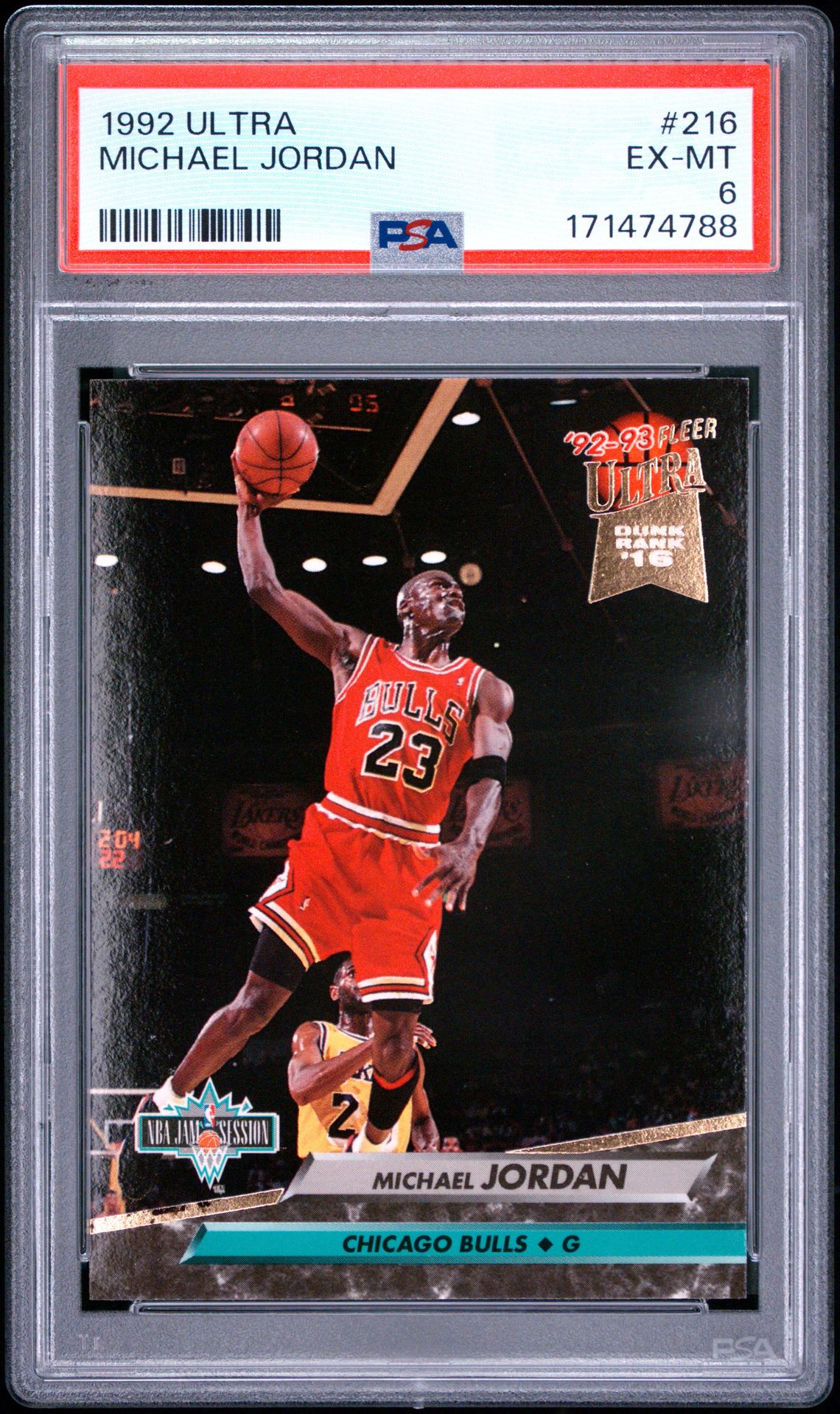 1992 Ultra Michael Jordan #216 Ex-Mt 6 front