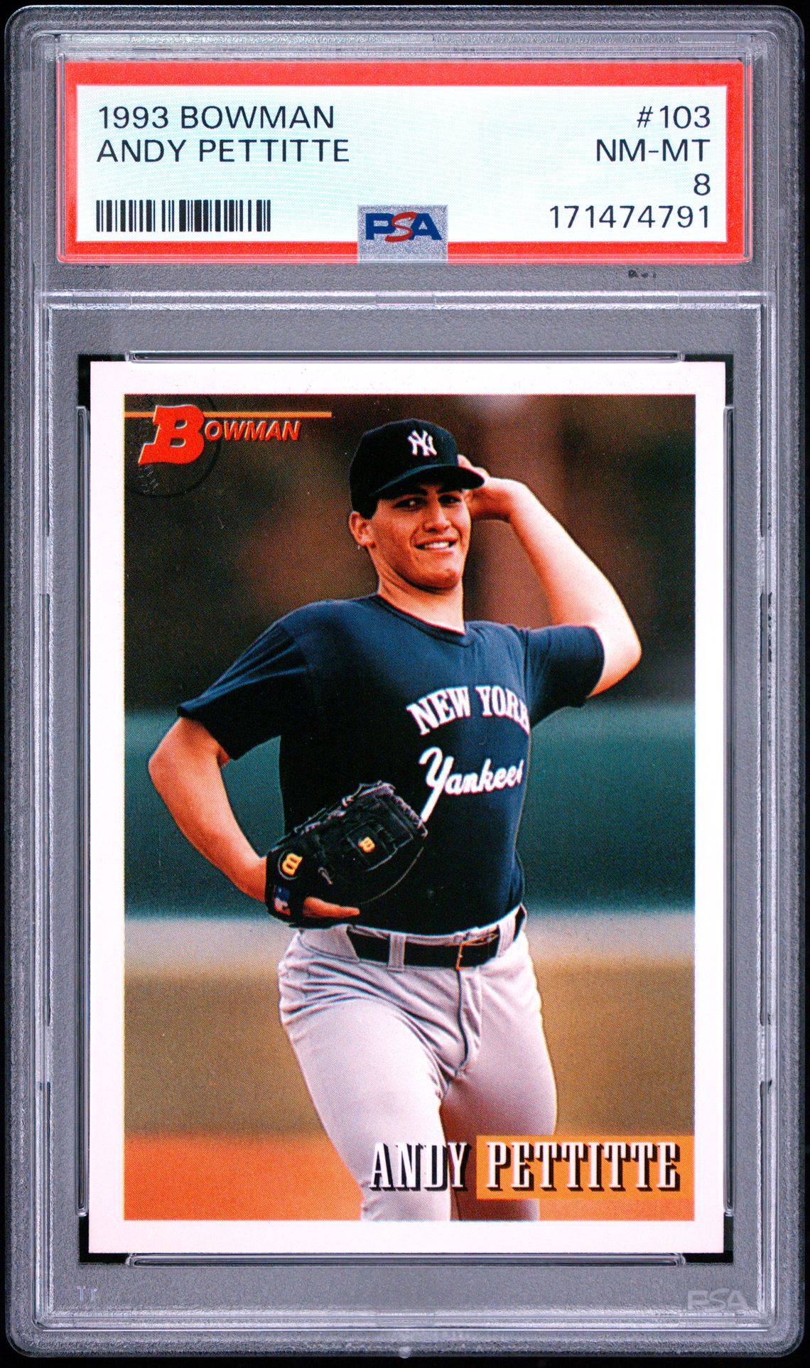 1993 Bowman Andy Pettitte #103 Nm-Mt 8 front