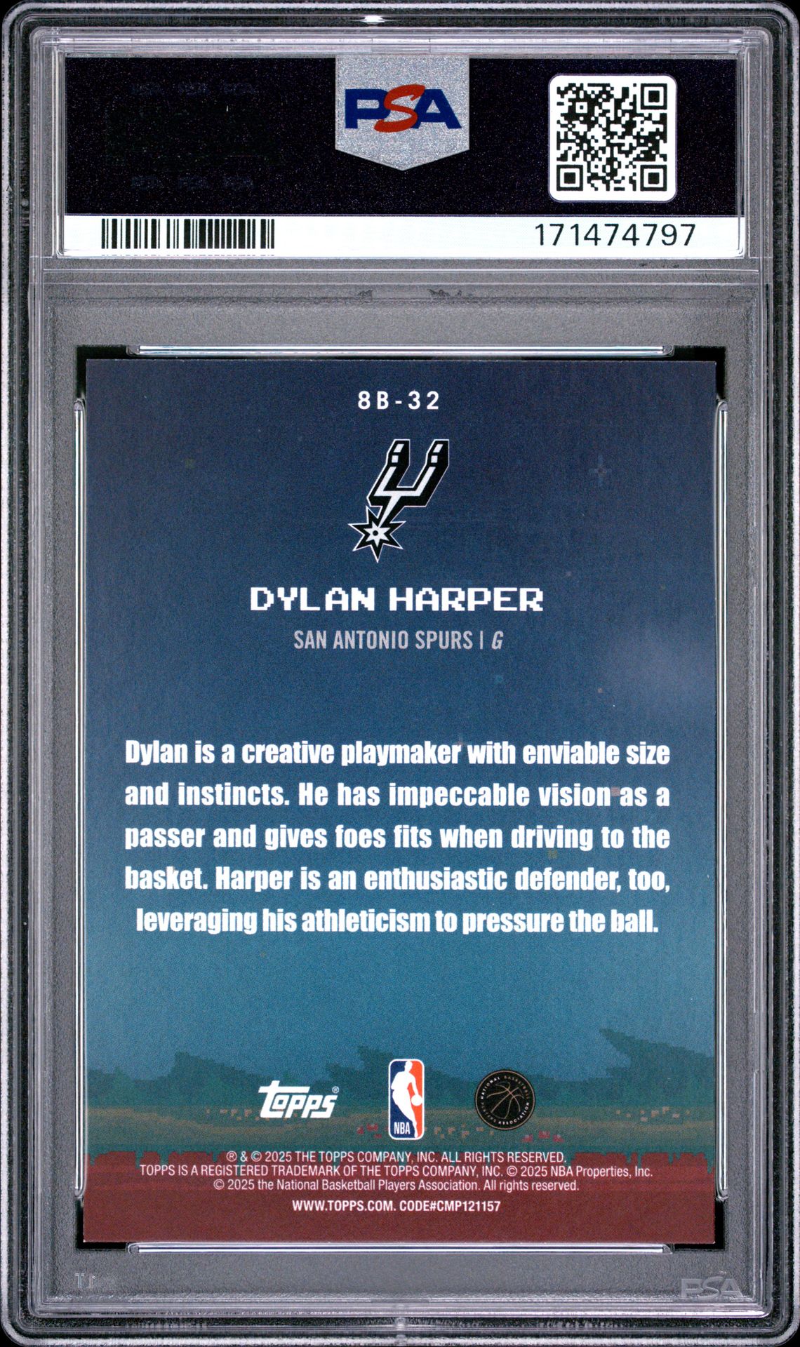 2025 Topps 8 Bit Ballers Dylan Harper #8B-32 Nm-Mt 8 back