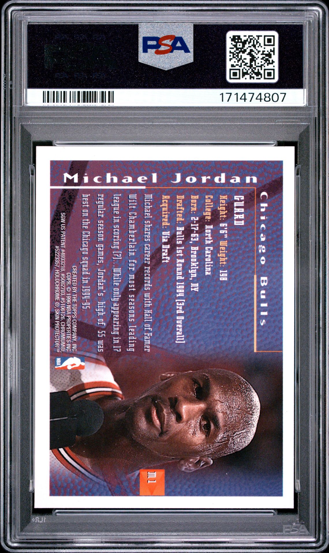 1995 Finest Mystery Michael Jordan #M1 (Mystery) Nm-Mt 8 back