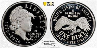 2026-S 10C Emerging Liberty Ag PR70DCAM