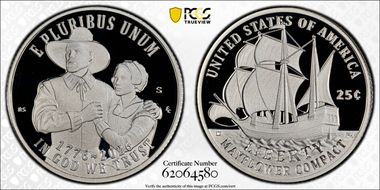 2026-S 25C Mayflower Compact Ag PR70DCAM