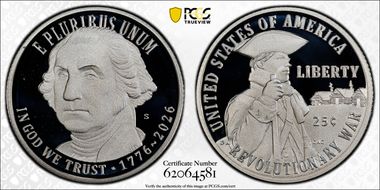 2026-S 25C Revolutionary War Ag PR69DCAM