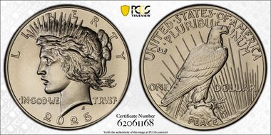 2025 $1 Peace Dollar MS69