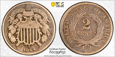1864 2C Large Motto N1BN