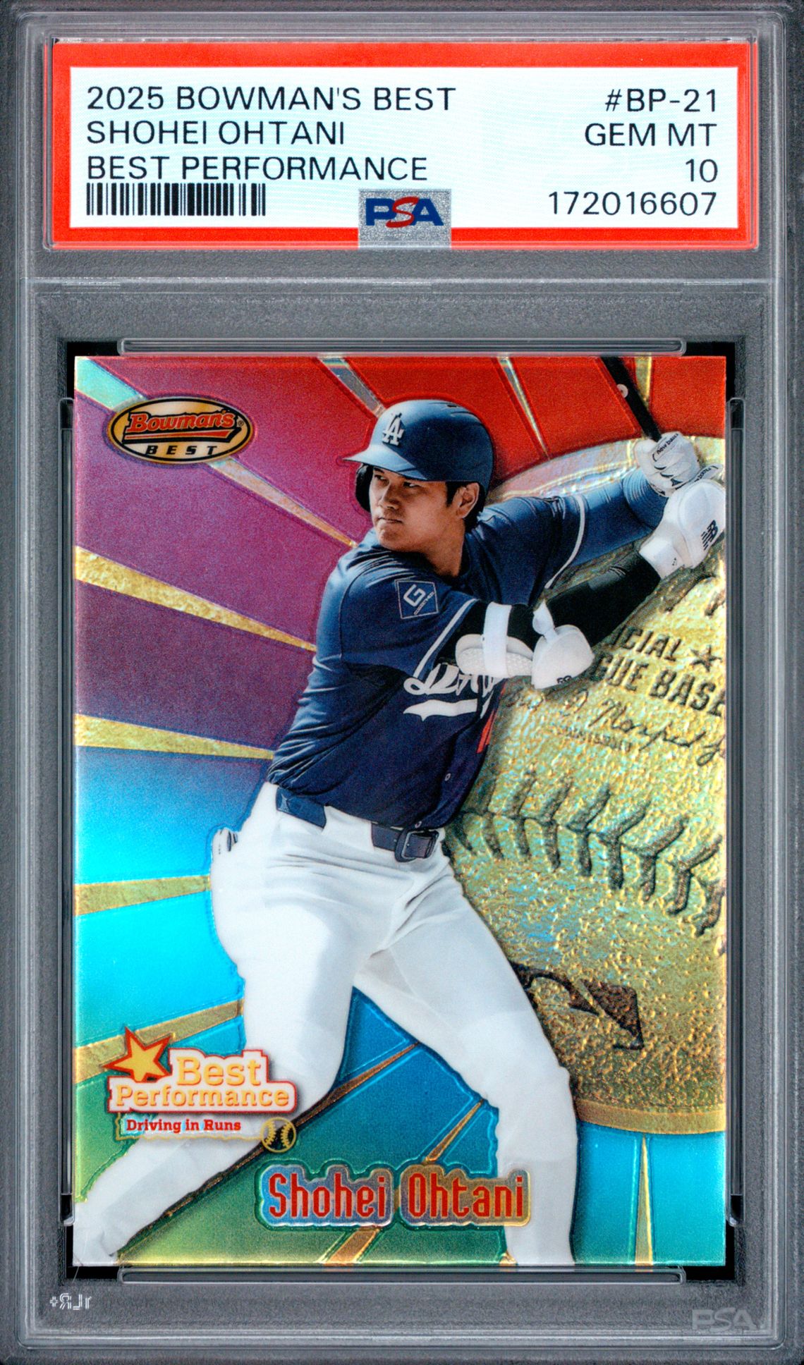 2025 BOWMAN'S BEST BEST PERFORMANCE SHOHEI OHTANI  BP-21 GEM MT 10 front