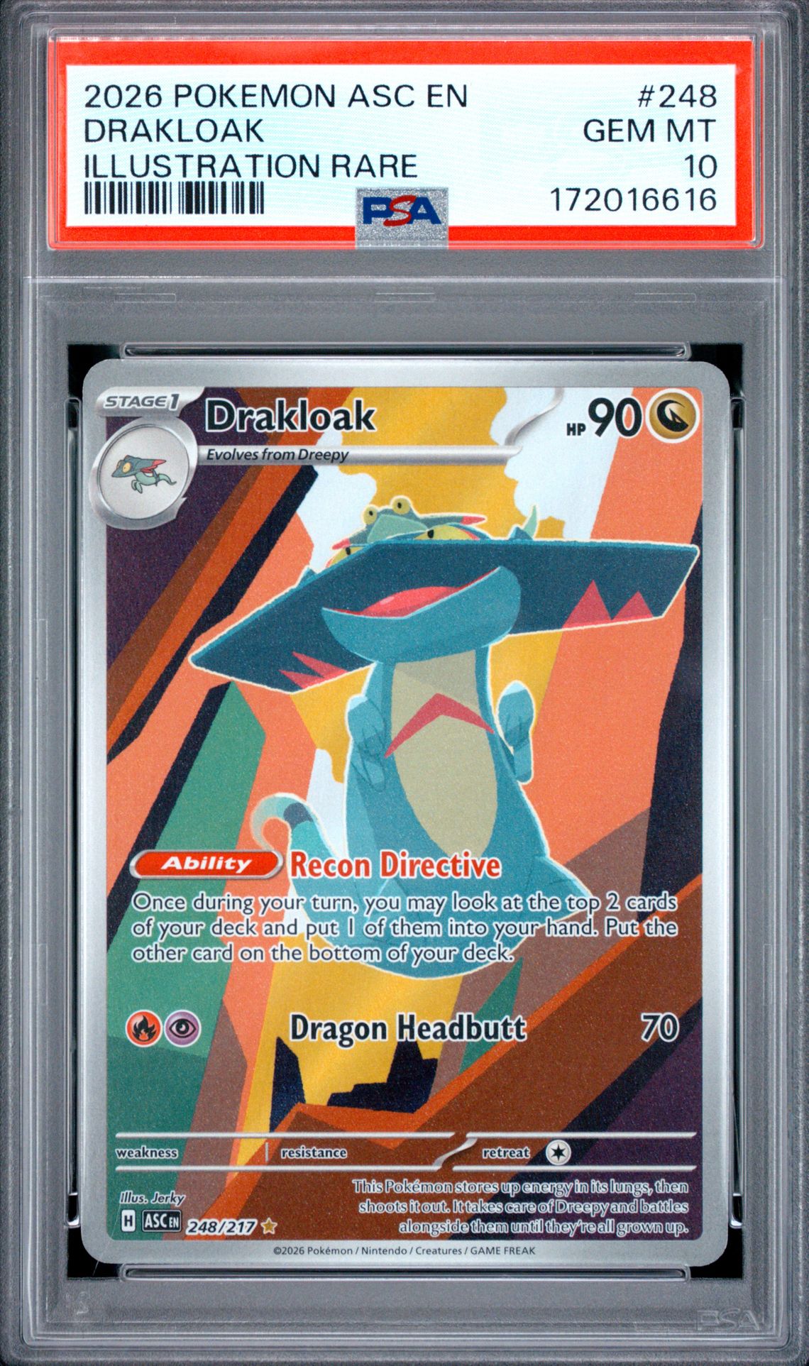 2026 Pokemon Asc En-Ascended Heroes Drakloak #248 (Illustration Rare) Gem Mt 10 front
