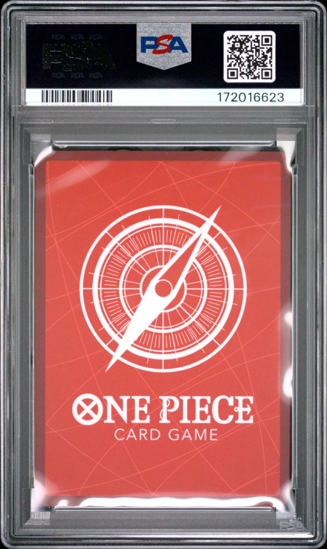 2025 One Piece Starter Deck St21-Ex Gear 5 Monkey D. Luffy #001 (Black & White Alt Art) Gem Mt 10 back view - PSA certificate #172016623