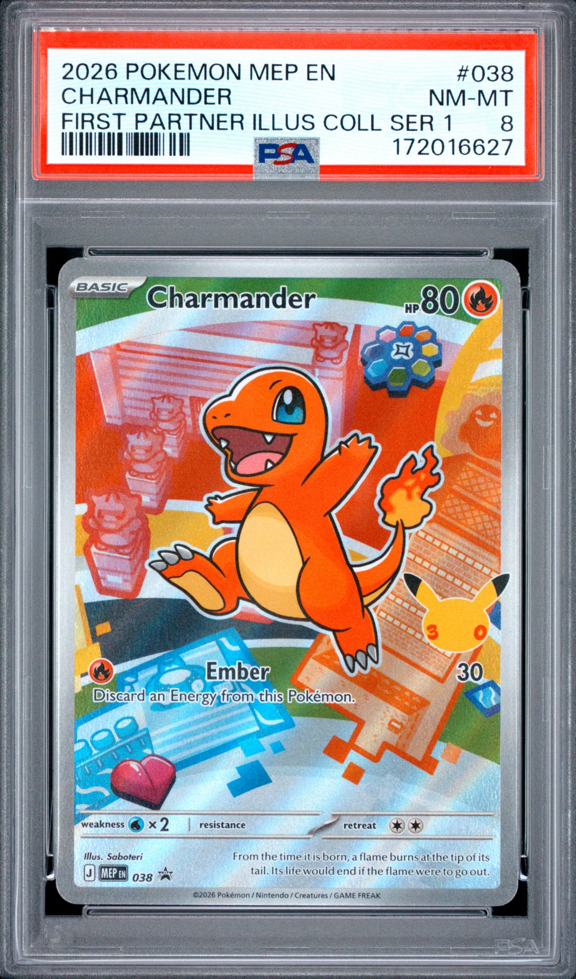 2026 Pokemon Mep En-Me Black Star Promo Charmander #038 (First Partner Illus Coll Ser 1) Nm-Mt 8 front