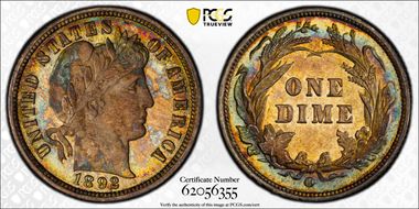 1892-O 10C MS62