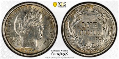 1907-O 10C MS62