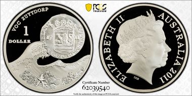 2011 $1 VOC Zuytdorp Shipwreck PR70DCAM