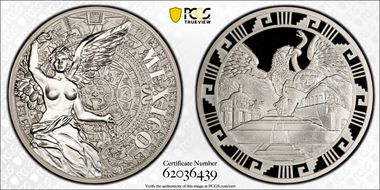 (2016)-Mo Medal "Mexican Elements" Ag 2oz PR70DCAM