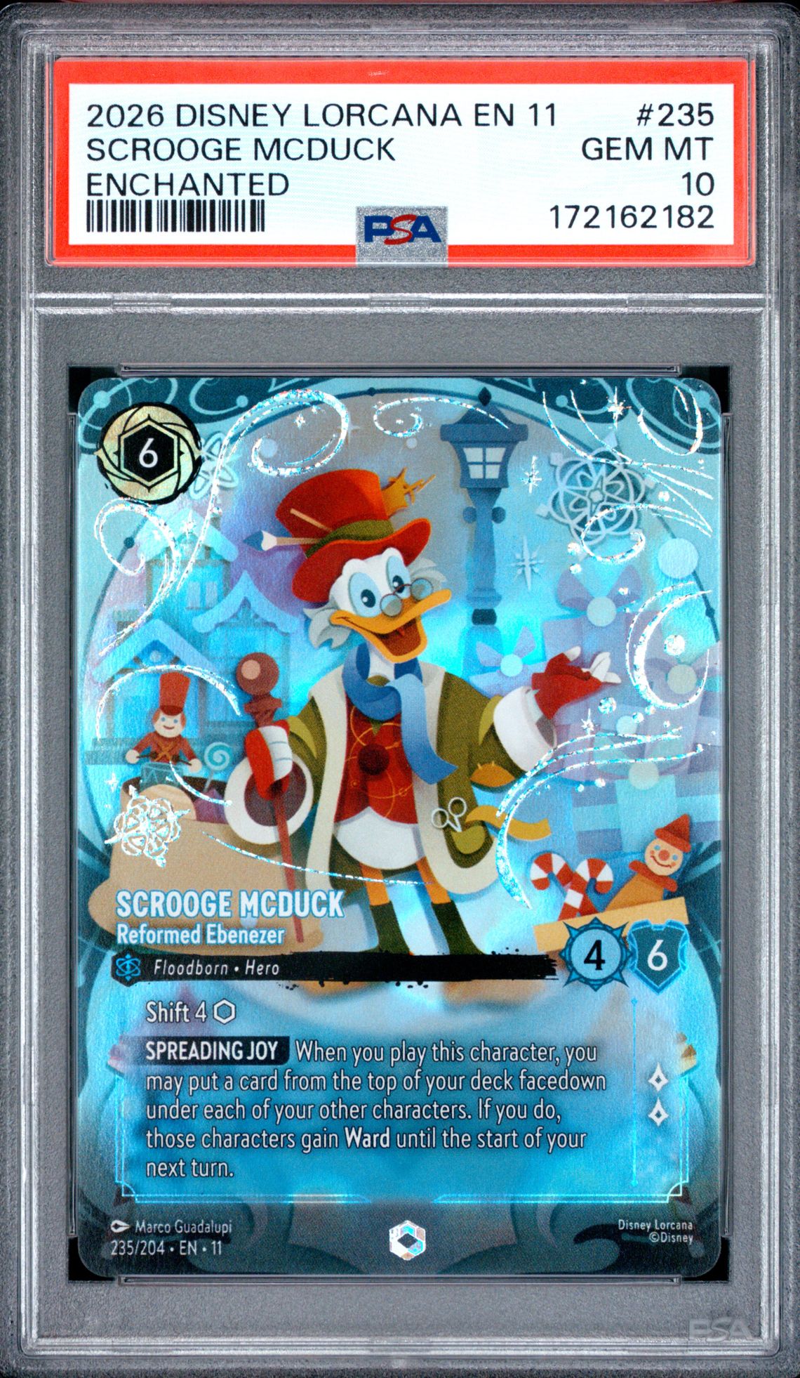 2026 Disney Lorcana En 11-Winterspell Scrooge Mcduck #235 (Enchanted) Gem Mt 10 front view - PSA graded GEM MT 10