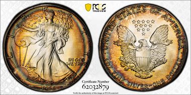 1986 $1 Silver Eagle MS66