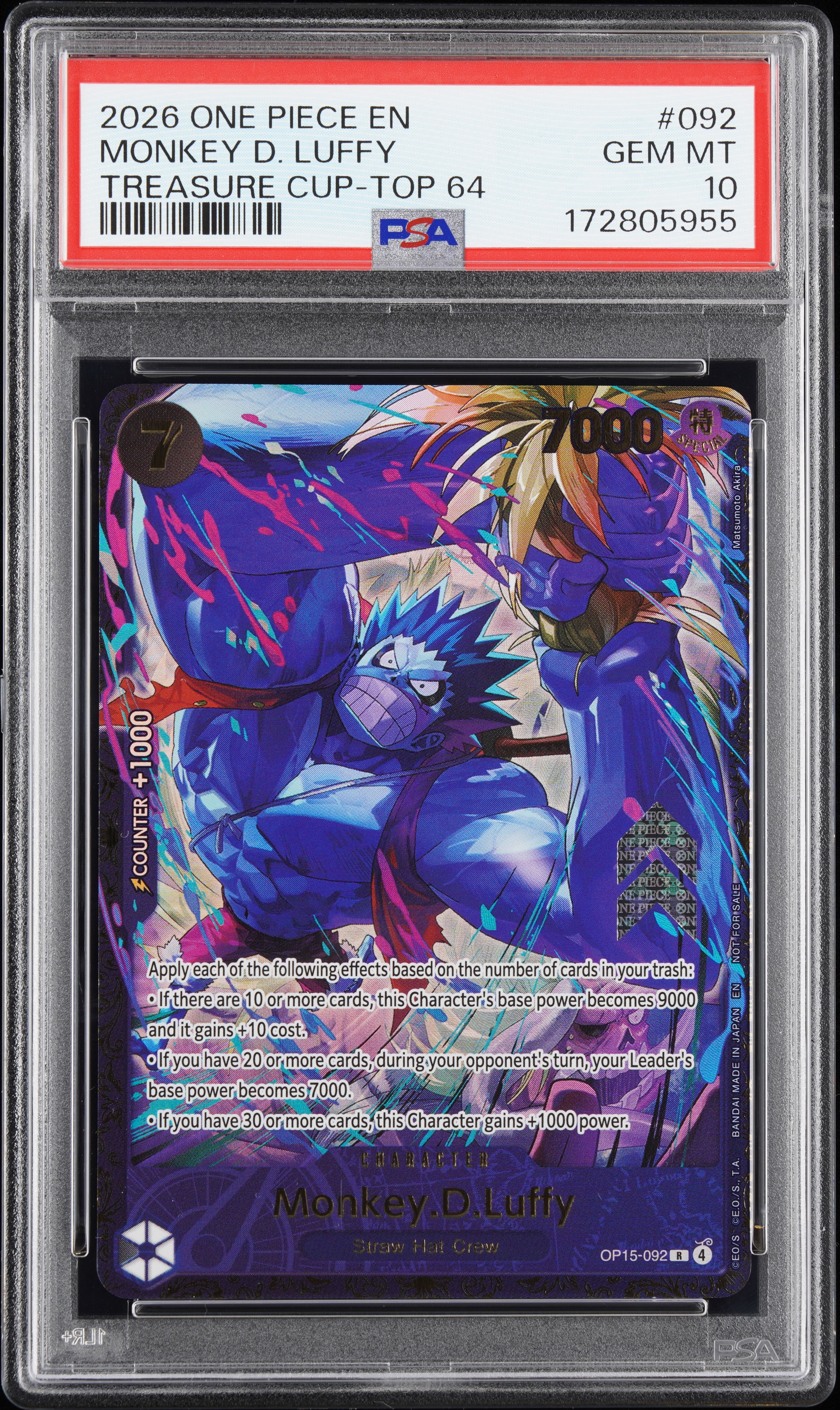 2026 #092 Monkey D. Luffy PSA 10 One Piece Promos