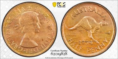 1954 Y. (p) 1/2D MS64RB
