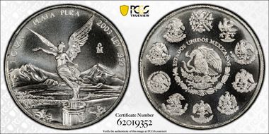 2003-Mo Onza Libertad Ag MS69