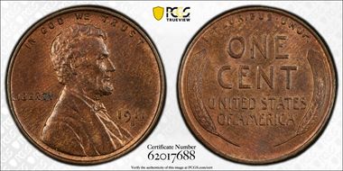 1911-S 1C MS64RB
