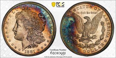 1881-S $1 MS63+ 