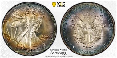 1986 $1 Silver Eagle MS67