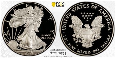 2001-W $1 Silver Eagle PR69DCAM