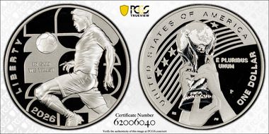 2026-P $1 FIFA World Cup Ag First Strike PR69DCAM