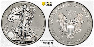 2021-W $1 Silver Eagle Rev PR - Type 1 Designer Edition PR69