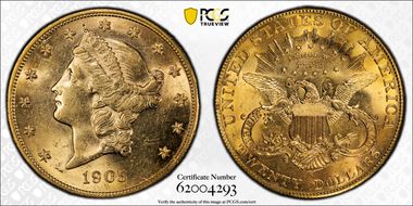 1905-S $20 AU58