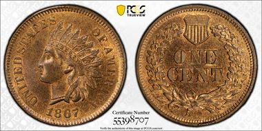 1867 1C MS64RB