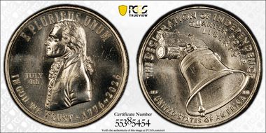 2026 25C Declaration of Independence w/ July 4th Privy - Early Find MS66