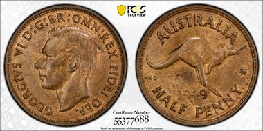 1949(p) 1/2D MS63BN