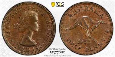 1963 Y. (p) 1/2D MS63BN