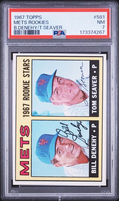 1967 Topps #581 Mets Rookies B.Denehy/T.Seaver PSA 7