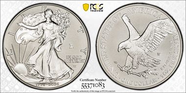 2026-W $1 Enhanced Silver Eagle w/ Liberty Bell 250 Privy First Strike SP70