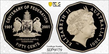 2001 50C Capital Territory PR70DCAM