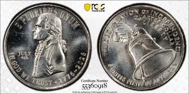 2026 25C Declaration of Independence w/ July 4th Privy - Early Find MS65