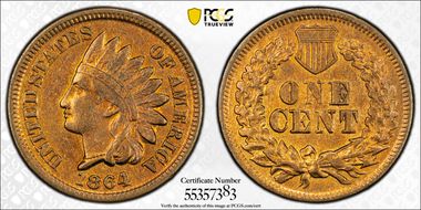 1864 1C Bronze N1BN