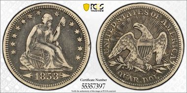 1853 25C Arrows and Rays N1