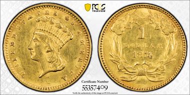 1874 G$1 AU58