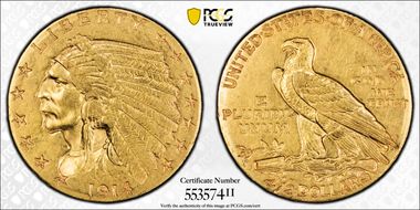 1914-D $2.50 AU50