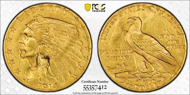 1914-D $2.50 MS62