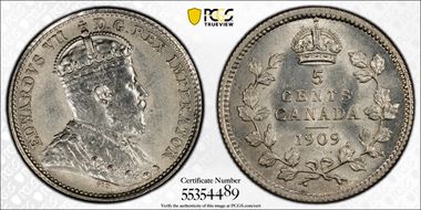 1909 5C Round Leaves Bow Tie MS63