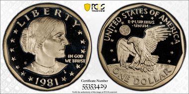 1981-S SBA$1 Type 2, FS-501 PR69DCAM