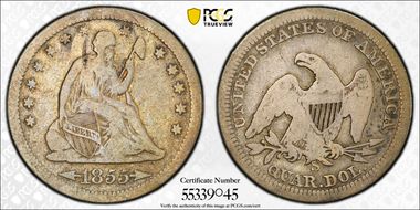 1855-S 25C G6