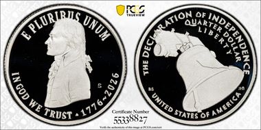 2026-S 25C Declaration of Independence Ag PR70DCAM