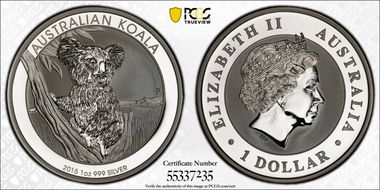 2015-P $1 Koala Ag MS69