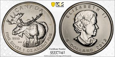 2012 $5 Moose MS66