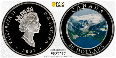 2003 $20 Rocky Mountains Colorized PR69DCAM
