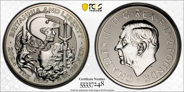 2024 £2 Britannia & Liberty Ag MS68